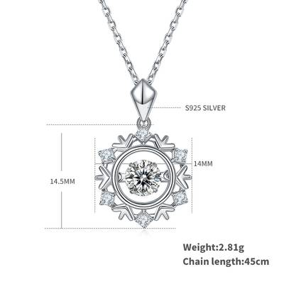 Dancing Heart & Arrow 0.5ct D Color Moissanite Necklace in S925 Silver Platinum Plated
